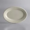 World Tableware PWC-12 Princess White 10 1/2" X 7 1/2" Ultima Cream White Rolled Edge Oval Stoneware Platter - 24/Case