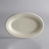 World Tableware PWC-34 Princess White 9 3/8" X 6 1/2" Ultima Cream White Oval Rolled Edge Stoneware Platter - 24/Case