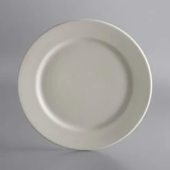 World Tableware PWC-50 Princess White 12" Ultima Cream White Round Rolled Edge Stoneware Plate - 12/Case
