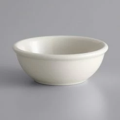 World Tableware PWC-24 Princess White 10 Oz. Ultima Cream White Round Rolled Edge Stoneware Oatmeal Bowl - 36/Case