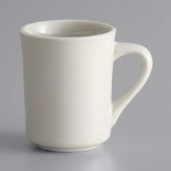World Tableware TM-8-W Princess White 8.5 Oz. Ultima Cream White Rolled Edge Stoneware Mug - 36/Case