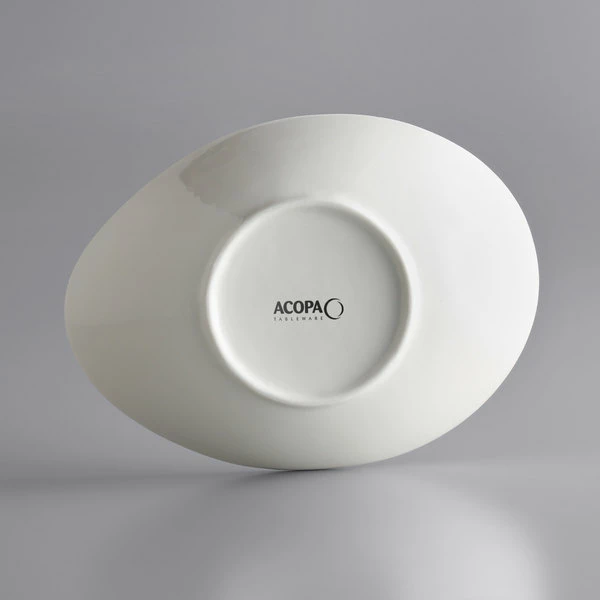 Acopa Nova 24 Oz. Cream White Asymmetric Stoneware Bowl - 24/Case 3 Acopa Nova 24 Oz. Cream White Asymmetric Stoneware Bowl - 24/Case - Image 3