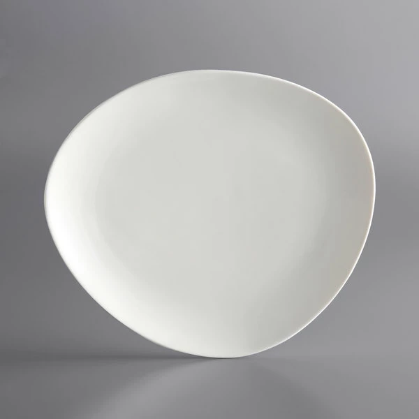 Acopa Nova 10 1/4" Cream White Organic Coupe Stoneware Plate - 12/Case 2 Acopa Nova 10 1/4" Cream White Organic Coupe Stoneware Plate - 12/Case - Image 2