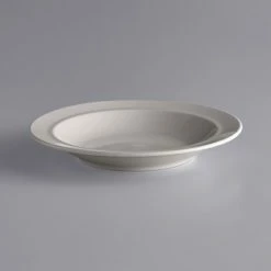 World Tableware PWC-40 Princess White 22 Oz. Ultima Cream White Rolled Edge Stoneware Pasta Bowl - 12/Case