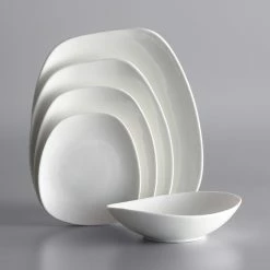 Acopa Nova 24 Oz. Cream White Asymmetric Stoneware Bowl - 24/Case 8 Acopa Nova 24 Oz. Cream White Asymmetric Stoneware Bowl - 24/Case -Rak Porcelain shop 1893063