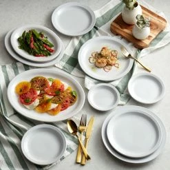 Acopa 9 5/8" Bright White Narrow Rim Stoneware Plate - 24/Case 11 Acopa 9 5/8" Bright White Narrow Rim Stoneware Plate - 24/Case -Rak Porcelain shop 1895310