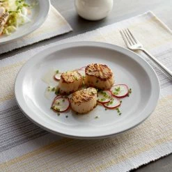 Acopa 9 5/8" Bright White Narrow Rim Stoneware Plate - 24/Case
