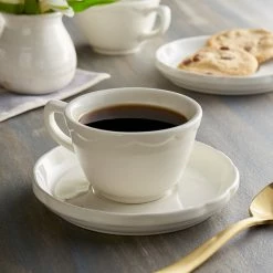 Acopa 6" Ivory (American White) Scalloped Edge Stoneware Saucer - 36/Case -Rak Porcelain shop 1897113