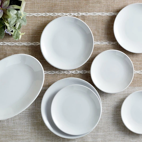 Acopa 7 3/8" Round Bright White Coupe Stoneware Plate - 6/Pack 4 Acopa 7 3/8" Round Bright White Coupe Stoneware Plate - 6/Pack - Image 4