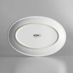 Acopa 11 3/4" X 8" Bright White Oval Coupe Stoneware Platter - 12/Case -Rak Porcelain shop 1897684