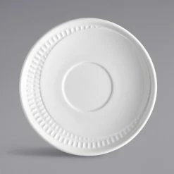 Syracuse China 968001012 Zipline 6" Royal Rideau White Porcelain Saucer - 36/Case