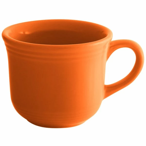 Tuxton CPF-0702 Concentrix 8 Oz. Papaya Round China Cup - 24/Case 2 Tuxton CPF-0702 Concentrix 8 Oz. Papaya Round China Cup - 24/Case - Image 2