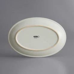 Acopa 11 3/4" X 8" Ivory (American White) Oval Coupe Stoneware Platter - 12/Case -Rak Porcelain shop 1914729