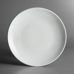 Acopa 9" Matte White Stoneware Coupe Plate - 24/Case -Rak Porcelain shop 1914850