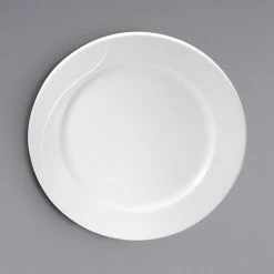 Oneida Eclipse By 1880 Hospitality F1100000139 9" Embossed Bone China Mid Rim Plate - 24/Case