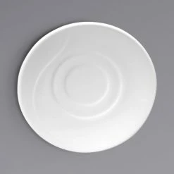 Oneida Eclipse By 1880 Hospitality F1100000500 6 3/8" Embossed Bone China Saucer - 36/Case