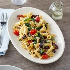 Acopa 11 3/4" X 8" Ivory (American White) Oval Coupe Stoneware Platter - 12/Case