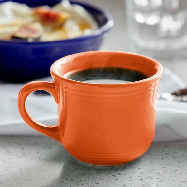 Tuxton CPF-0702 Concentrix 8 Oz. Papaya Round China Cup - 24/Case 1 Tuxton CPF-0702 Concentrix 8 Oz. Papaya Round China Cup - 24/Case