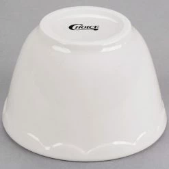 Acopa 7.25 Oz. Ivory (American White) Scalloped Edge Stoneware Bouillon Cup - 36/Case -Rak Porcelain shop 1921475