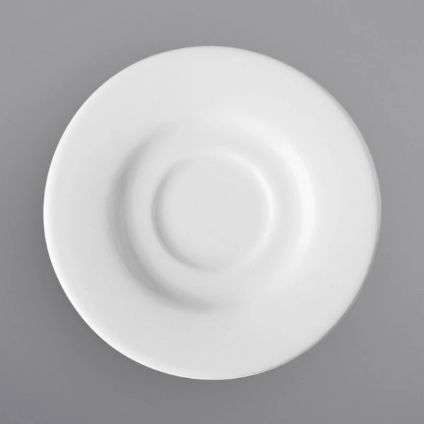 Corona By GET Enterprises PA1101900324 Actualite 6 1/2" Bright White Porcelain Tea / Bouillon Saucer - 24/Case 1 Corona By GET Enterprises PA1101900324 Actualite 6 1/2" Bright White Porcelain Tea / Bouillon Saucer - 24/Case
