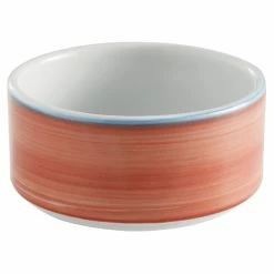 Corona By GET Enterprises PA1602905124 Calypso 11 Oz. Coral Porcelain Stackable Soup Cup - 24/Case