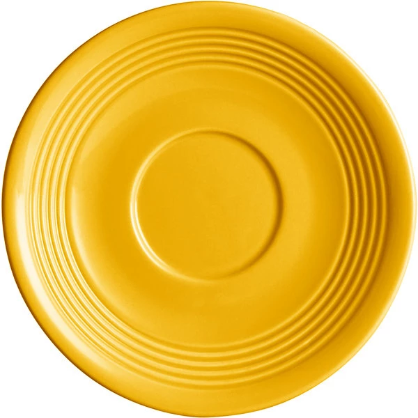 Acopa Capri 6" Mango Orange Stoneware Saucer - 36/Case 2 Acopa Capri 6" Mango Orange Stoneware Saucer - 36/Case - Image 2