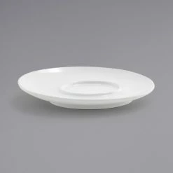 Front Of The House DCS040WHP23 Harmony 6" Bright White Coupe Round Porcelain Saucer - 12/Case