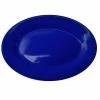 International Tableware CA-12-CB Cancun 10 3/8" X 7 1/4" Cobalt Blue Stoneware Wide Rim Platter - 24/Case