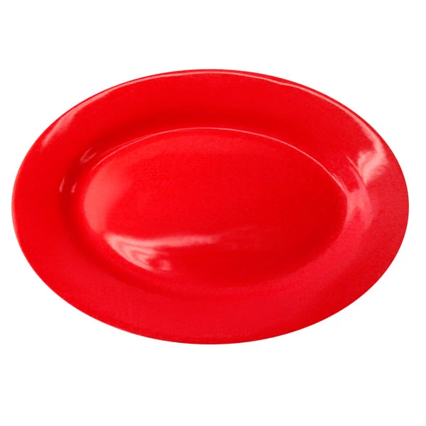 International Tableware CA-12-CR Cancun 10 3/8" X 7 1/4" Crimson Red Stoneware Wide Rim Platter - 24/Case 1 International Tableware CA-12-CR Cancun 10 3/8" X 7 1/4" Crimson Red Stoneware Wide Rim Platter - 24/Case