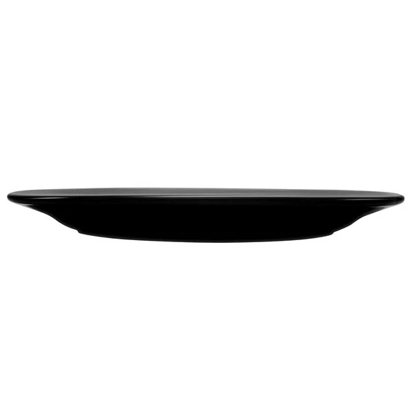 International Tableware CA-13-B Cancun 11 1/2" X 8 1/4" Black Stoneware Wide Rim Platter - 12/Case 2 International Tableware CA-13-B Cancun 11 1/2" X 8 1/4" Black Stoneware Wide Rim Platter - 12/Case - Image 2