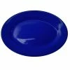 International Tableware CA-13-CB Cancun 11 1/2" X 8 1/4" Cobalt Blue Stoneware Wide Rim Platter - 12/Case
