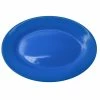 International Tableware CA-13-LB Cancun 11 1/2" X 8 1/4" Light Blue Stoneware Wide Rim Platter - 12/Case