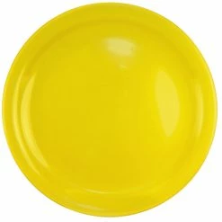 International Tableware CAN-6-Y Cancun 6 1/2" Yellow Stoneware Rolled Edge Narrow Rim Plate - 36/Case