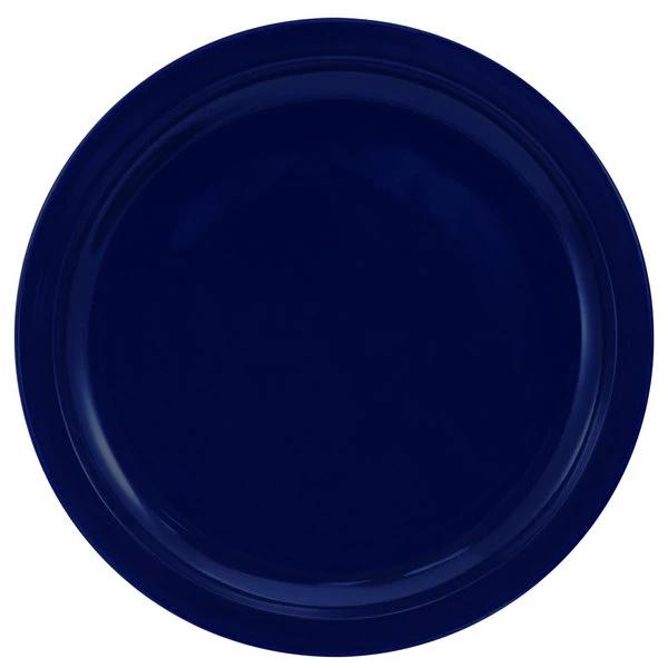 International Tableware CAN-16-CB Cancun 10 1/2" Cobalt Blue Stoneware Rolled Edge Narrow Rim Plate - 12/Case 1 International Tableware CAN-16-CB Cancun 10 1/2" Cobalt Blue Stoneware Rolled Edge Narrow Rim Plate - 12/Case