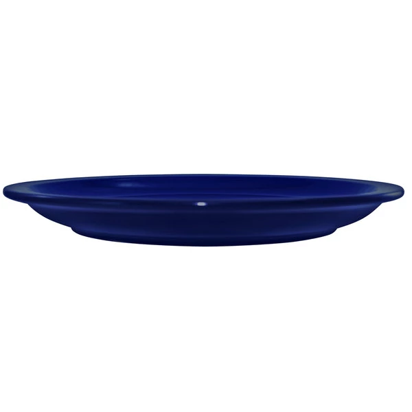 International Tableware CAN-16-CB Cancun 10 1/2" Cobalt Blue Stoneware Rolled Edge Narrow Rim Plate - 12/Case 2 International Tableware CAN-16-CB Cancun 10 1/2" Cobalt Blue Stoneware Rolled Edge Narrow Rim Plate - 12/Case - Image 2