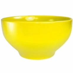 International Tableware CA-44-Y Cancun 44 Oz. Yellow Stoneware Footed Bowl - 12/Case