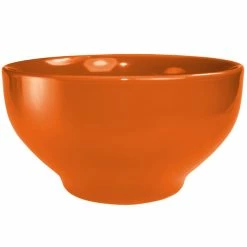 International Tableware CA-45-O Cancun 144 Oz. Orange Stoneware Footed Bowl - 6/Case