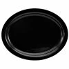 International Tableware CAN-14-B Cancun 13 1/4" X 10 3/8" Black Stoneware Narrow Rim Platter - 12/Case