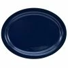 International Tableware CAN-14-CB Cancun 13 1/4" X 10 3/8" Cobalt Blue Stoneware Narrow Rim Platter - 12/Case