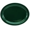 International Tableware CAN-14-G Cancun 13 1/4" X 10 3/8" Green Stoneware Narrow Rim Platter - 12/Case