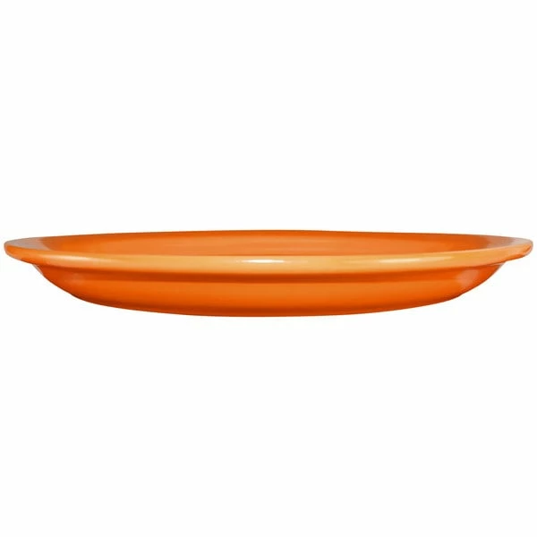 International Tableware CAN-12-O Cancun 9 3/4" X 7 1/2" Orange Stoneware Narrow Rim Platter - 24/Case 2 International Tableware CAN-12-O Cancun 9 3/4" X 7 1/2" Orange Stoneware Narrow Rim Platter - 24/Case - Image 2