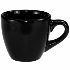 International Tableware CA-35-B Cancun 3.5 Oz. Black Stoneware A.D. Demi / Espresso Cup - 36/Case