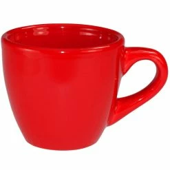 International Tableware CA-35-CR Cancun 3.5 Oz. Crimson Red Stoneware A.D. Demi / Espresso Cup - 36/Case