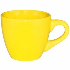 International Tableware CA-35-Y Cancun 3.5 Oz. Yellow Stoneware A.D. Demi / Espresso Cup - 36/Case