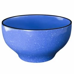 International Tableware CF-44 Campfire 44 Oz. Speckle Ocean Blue Stoneware Footed Bowl - 12/Case