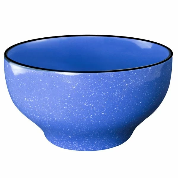 International Tableware CF-45 Campfire 144 Oz. Speckle Ocean Blue Stoneware Footed Bowl - 6/Case 1 International Tableware CF-45 Campfire 144 Oz. Speckle Ocean Blue Stoneware Footed Bowl - 6/Case