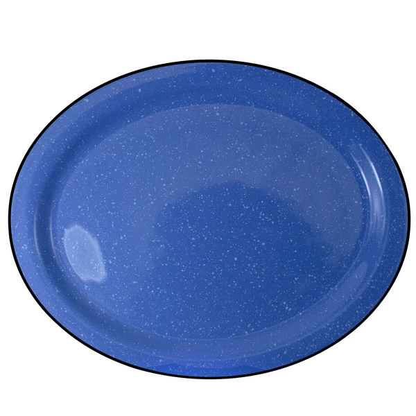 International Tableware CFN-13 Campfire 11 1/2" X 9 1/4" Speckle Ocean Blue Narrow Rim Stoneware Platter - 12/Case 1 International Tableware CFN-13 Campfire 11 1/2" X 9 1/4" Speckle Ocean Blue Narrow Rim Stoneware Platter - 12/Case