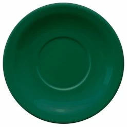 International Tableware CAN-2-G Cancun 5 1/2" Green Stoneware Narrow Rim Saucer - 36/Case