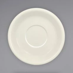 International Tableware 81376-01S Bistro 6 1/4" Ivory (American White) Stoneware Saucer - 36/Case
