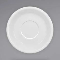 International Tableware 81376-02S Bistro 6 1/4" European White Stoneware Saucer - 36/Case
